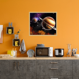 🚀 cosmic wonder wall art – vibrant galaxy & planet print | digital download (20x20")