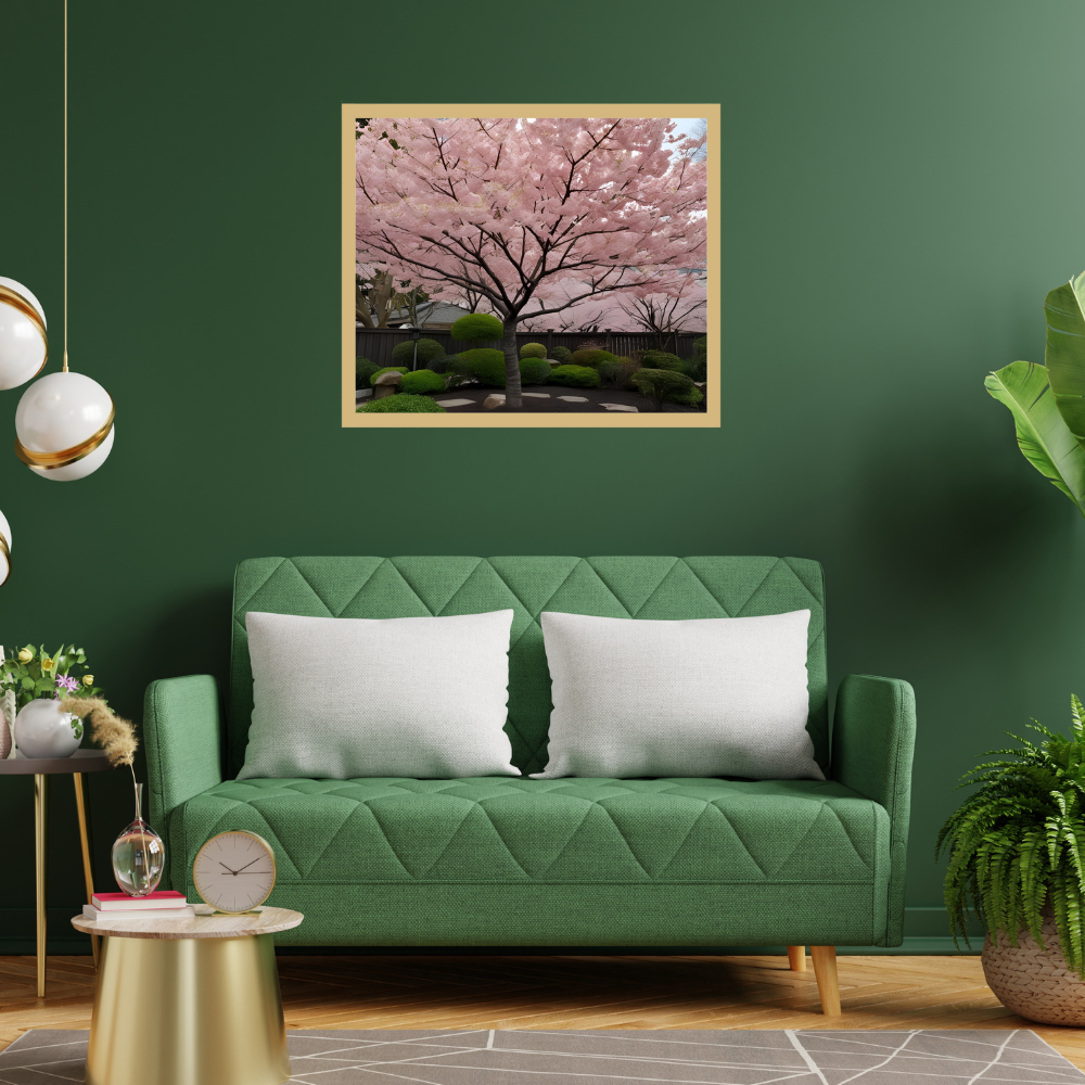 💖 blossoming cherry tree wall art – pink floral landscape digital print (20x20" & more)
